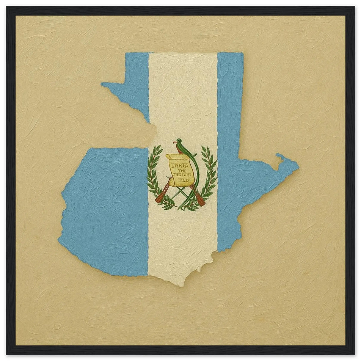 Cadre drapeau guatemala en bois affiche encadrée décorative