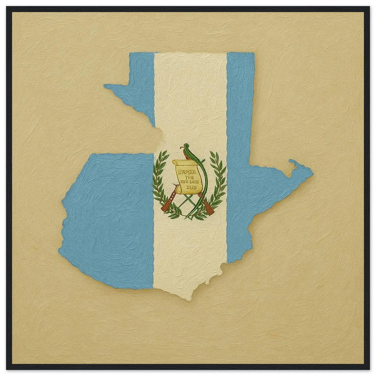 Cadre drapeau guatemala en bois affiche encadrée décorative