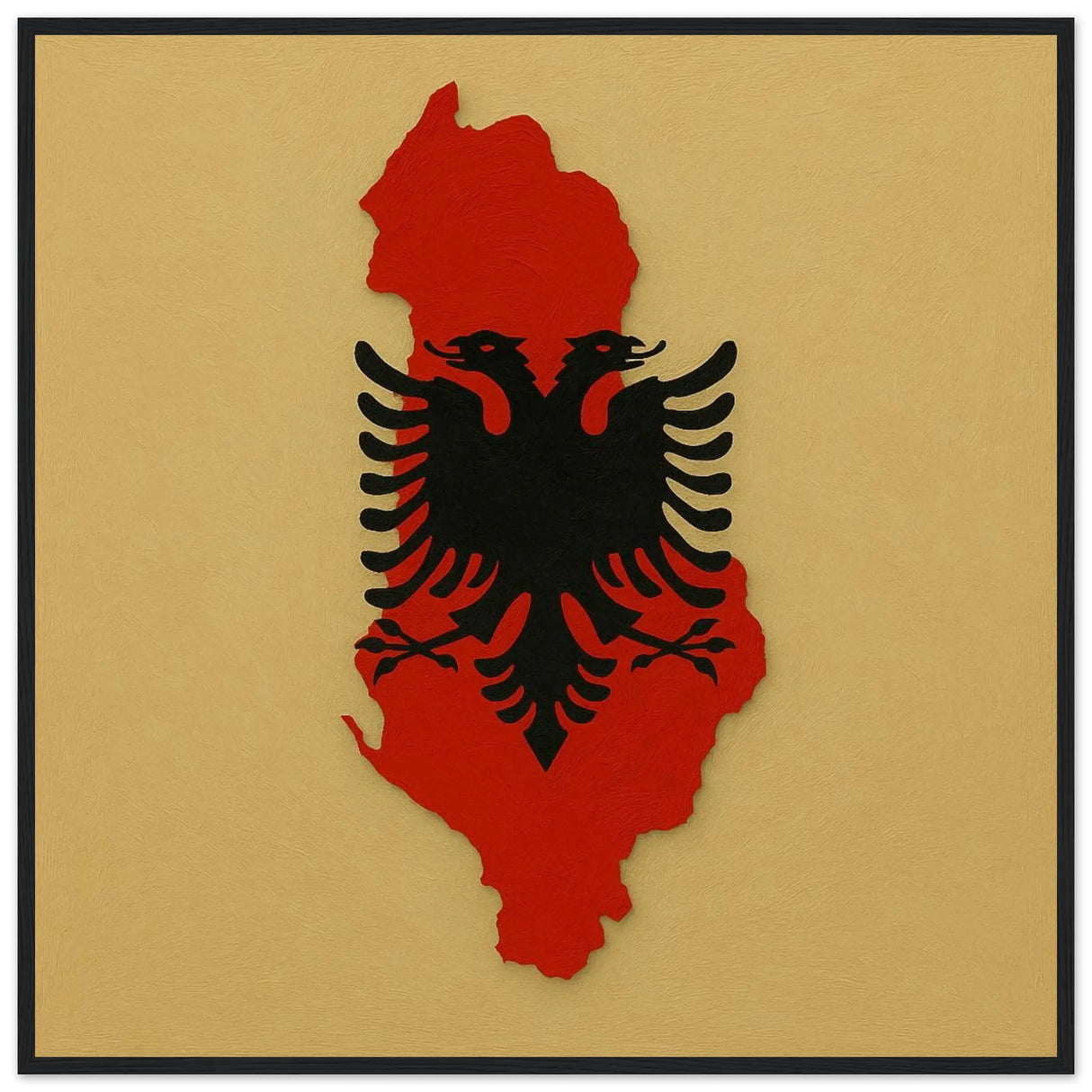 Cadre drapeau guinée équatoriale en bois finition élégante