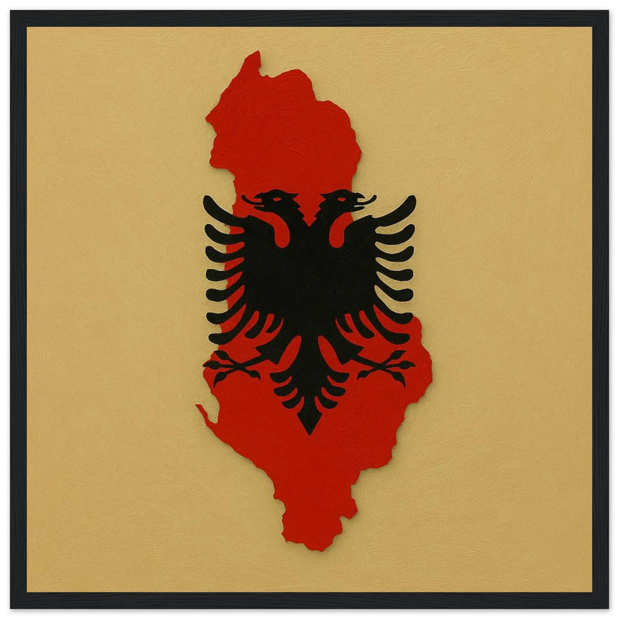 Cadre drapeau guinée équatoriale en bois finition élégante