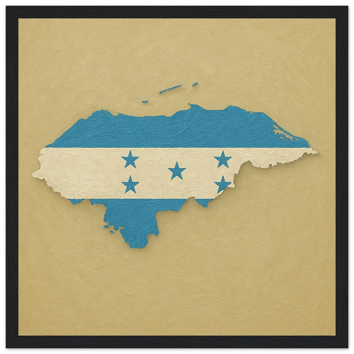 Cadre drapeau honduras en bois finition décorative élégante