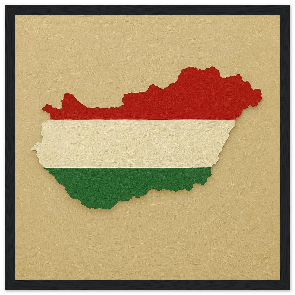 Cadre drapeau hongrie affiche encadrée bois décoratif