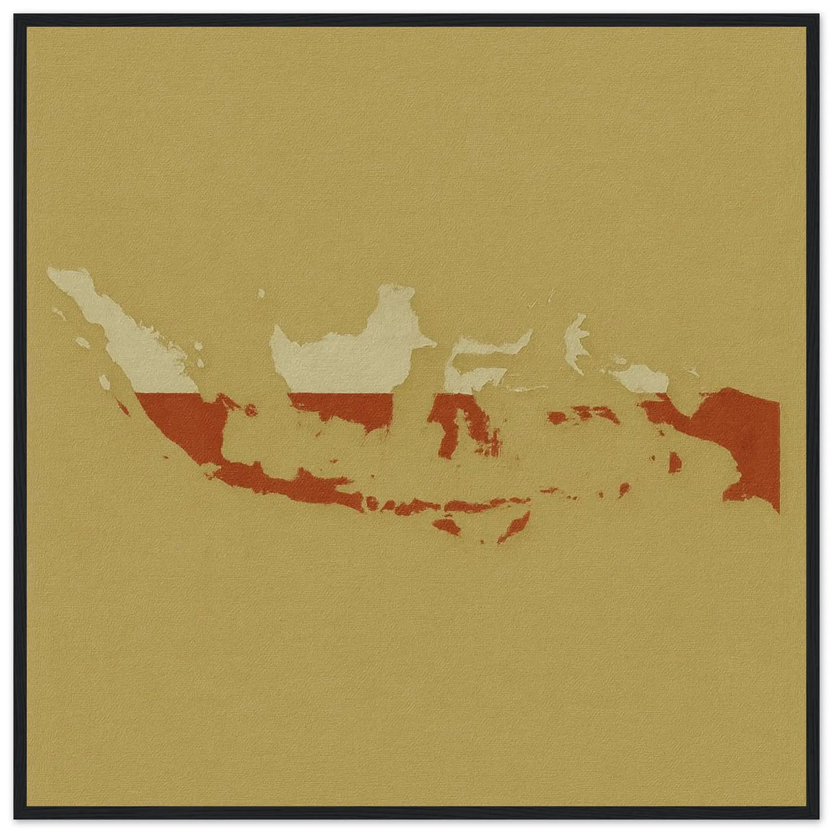 Cadre drapeau indonésie affiche encadrée bois décoratif