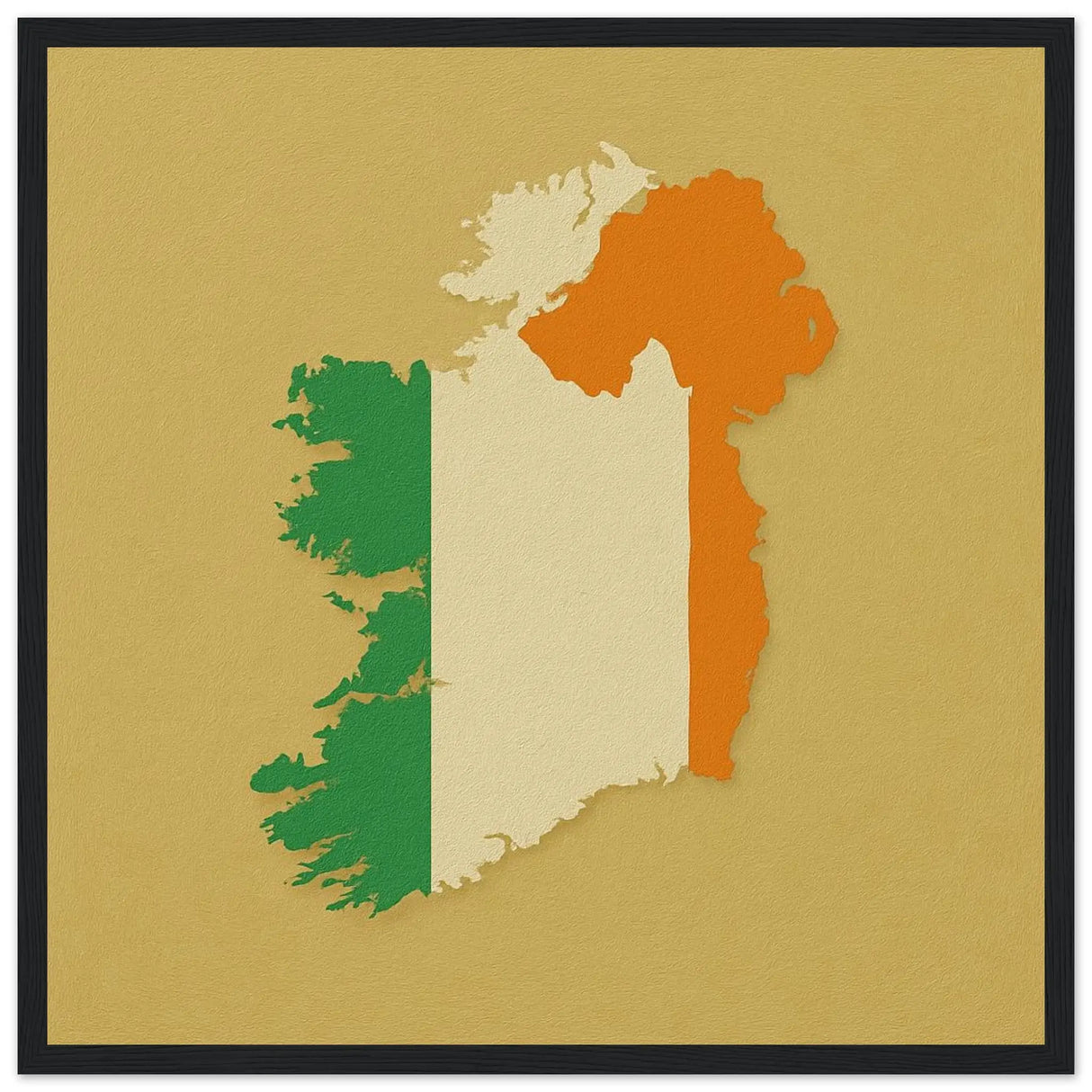 Cadre drapeau irlande affiche encadrée bois finition élégante