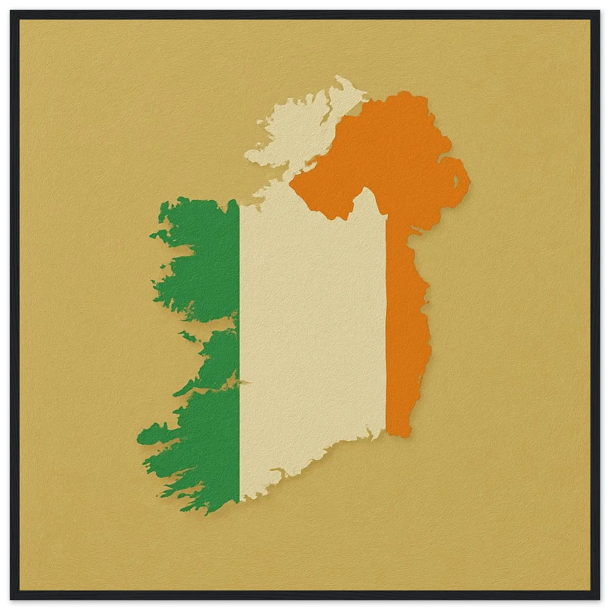 Cadre drapeau irlande affiche encadrée bois finition élégante