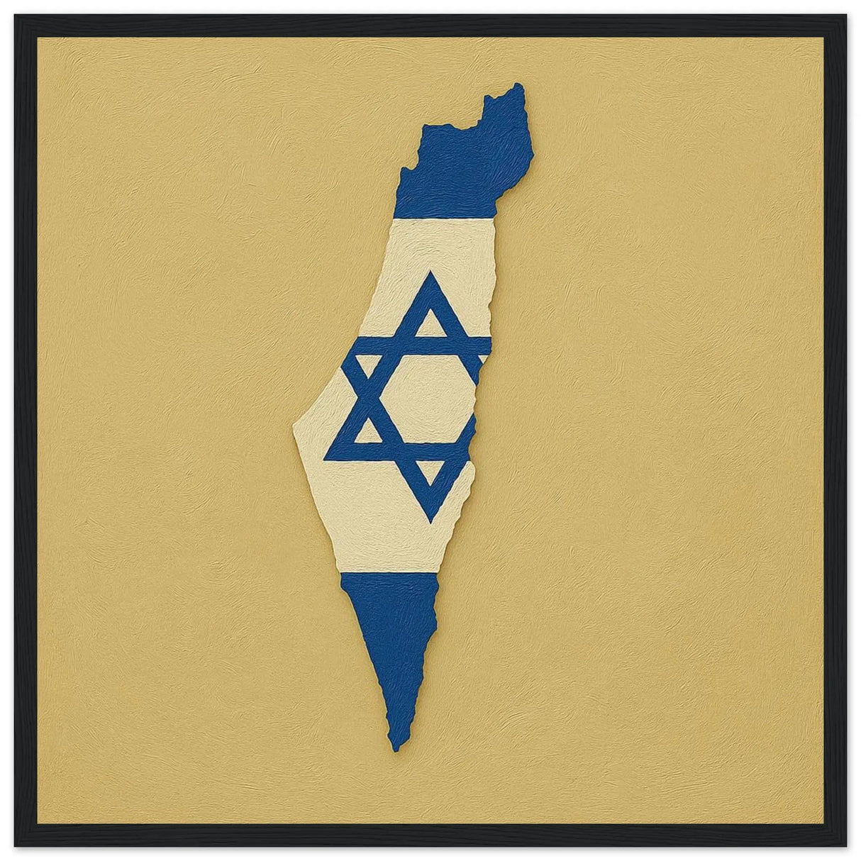 Cadre drapeau israël en bois finition élégante décorative