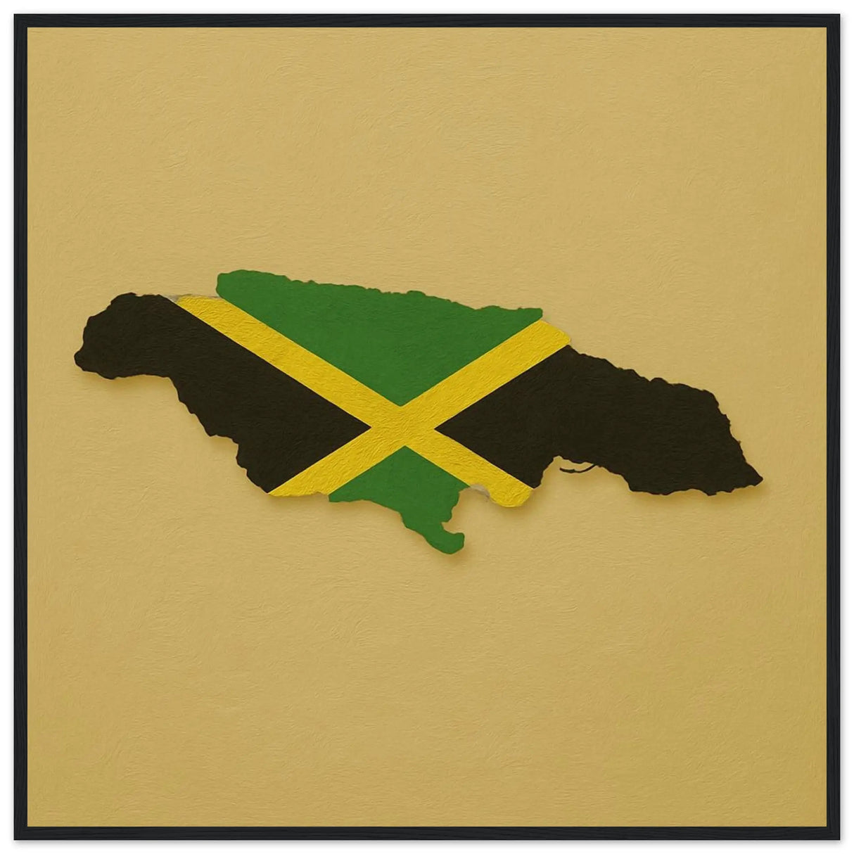 Cadre drapeau jamaïque bois décoratif finition élégante