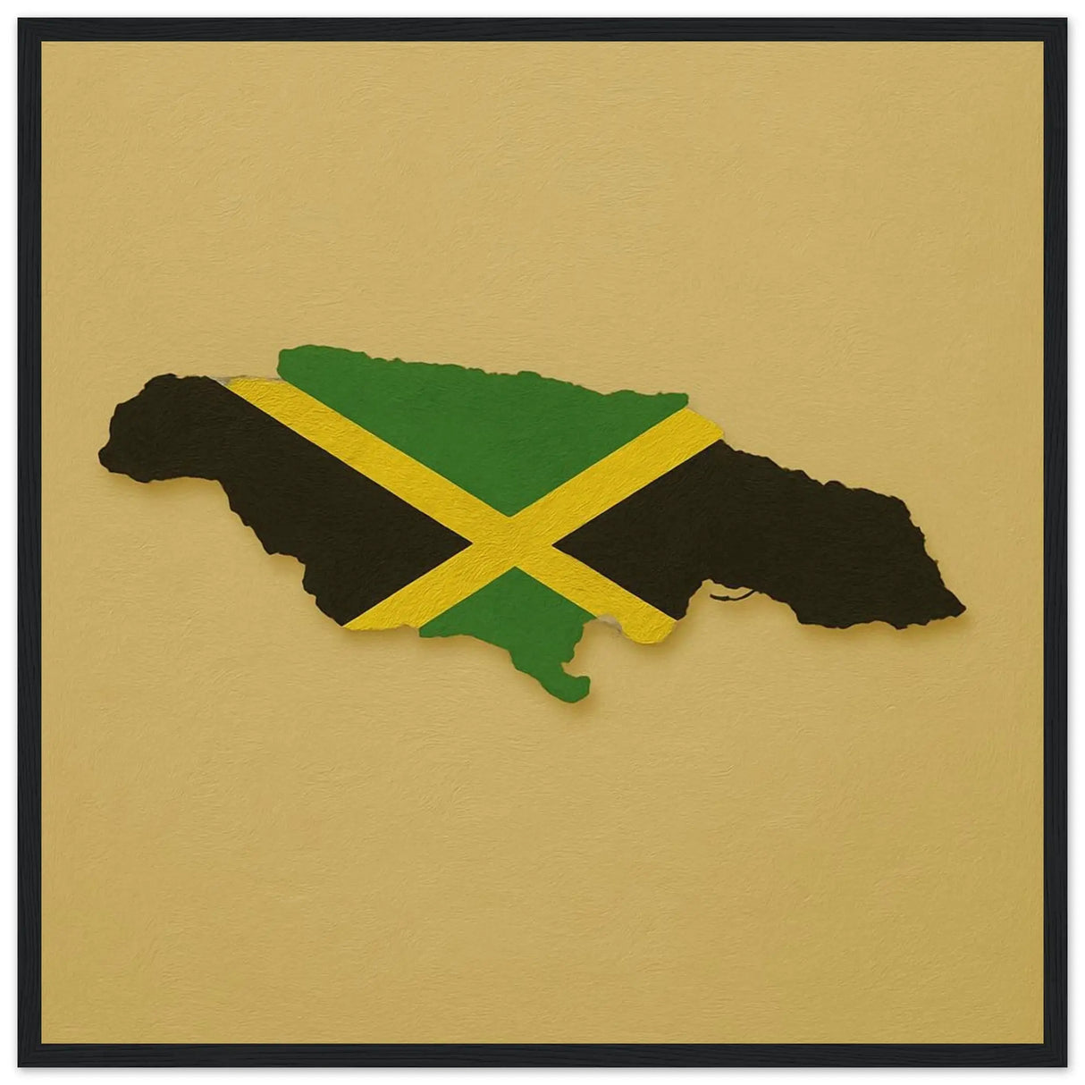 Cadre drapeau jamaïque bois décoratif finition élégante