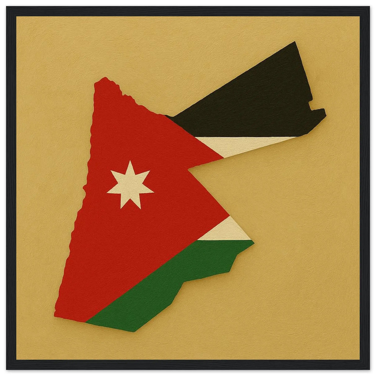 Cadre drapeau jordanie en bois affiche encadrée décorative