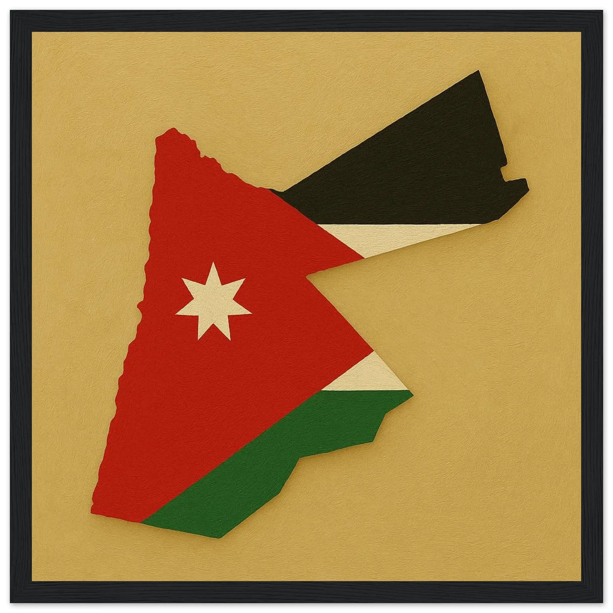 Cadre drapeau jordanie en bois affiche encadrée décorative