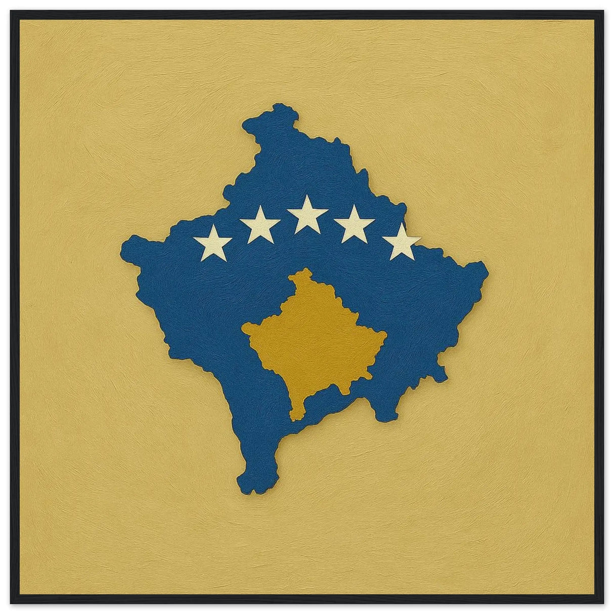 Cadre drapeau kosovo en bois affiche encadrée décorative