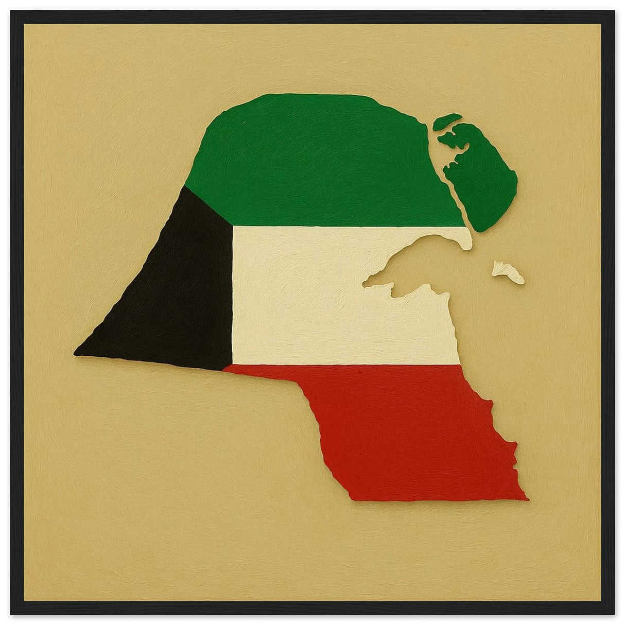 Cadre drapeau koweït en bois affiche encadrée décorative