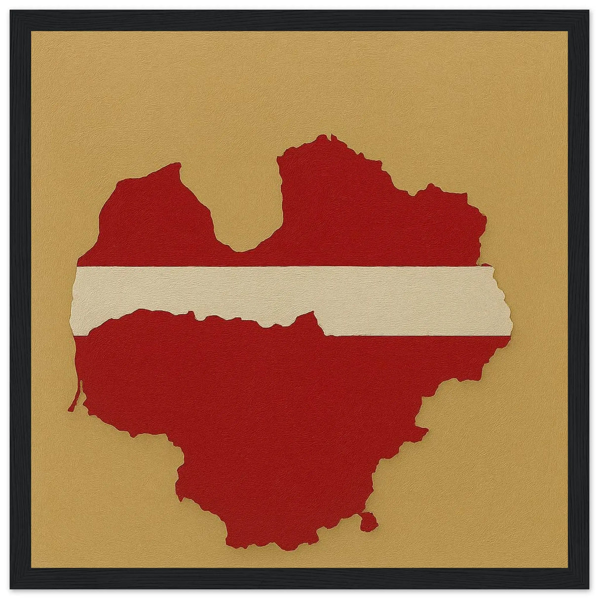 Cadre drapeau lettonie en bois affiche encadrée décoratif