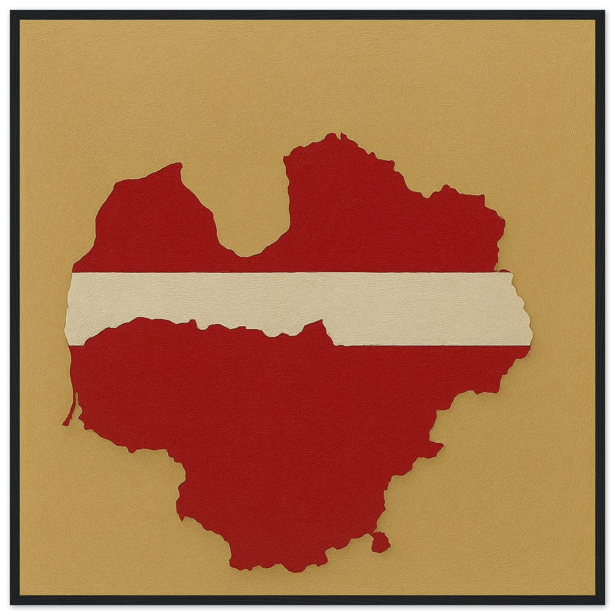 Cadre drapeau lettonie en bois affiche encadrée décoratif