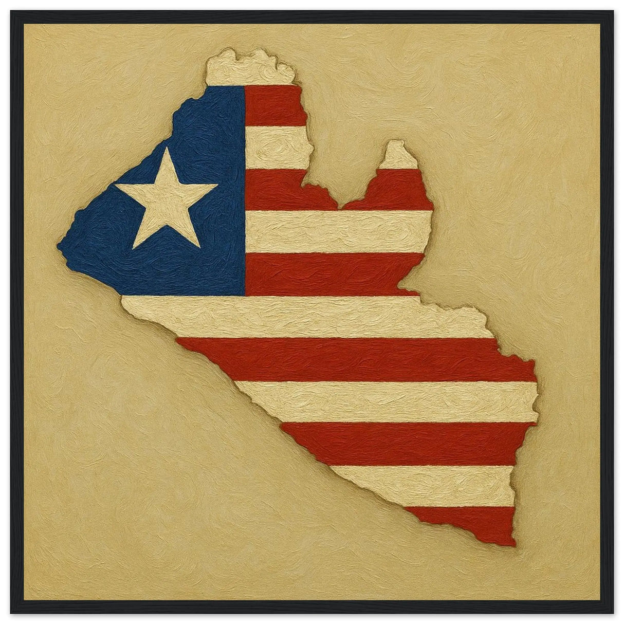 Cadre drapeau liberia affiche encadrée bois décoratif