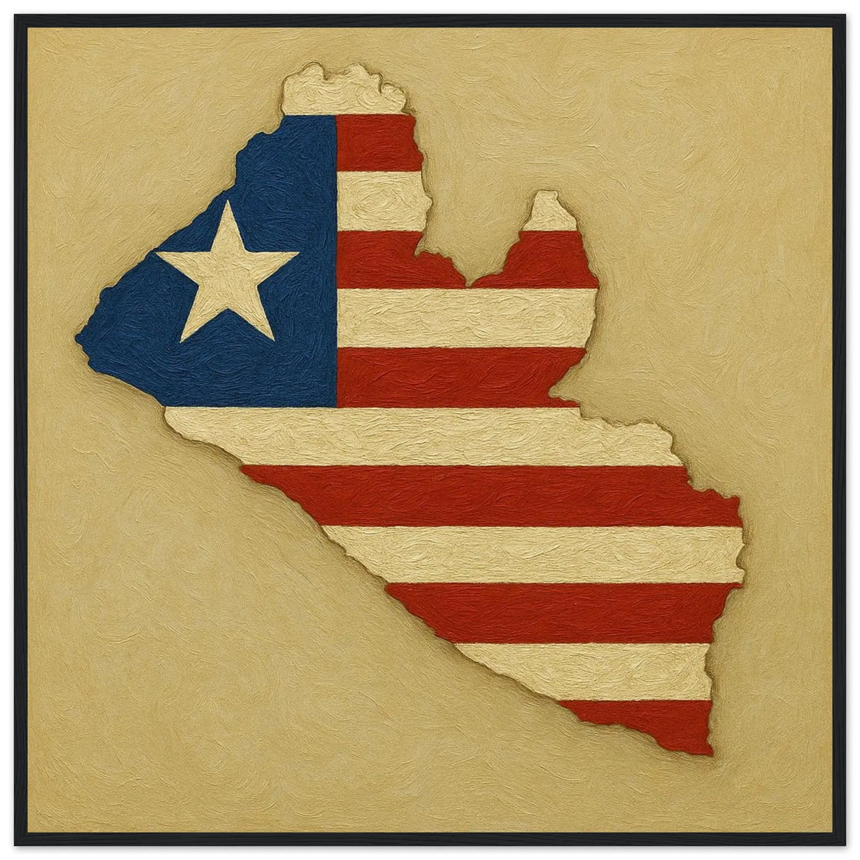 Cadre drapeau liberia affiche encadrée bois décoratif