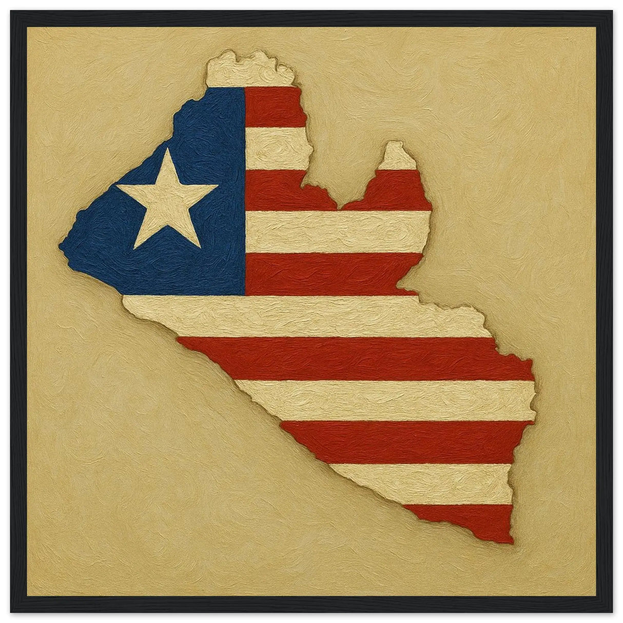 Cadre drapeau liberia affiche encadrée bois décoratif