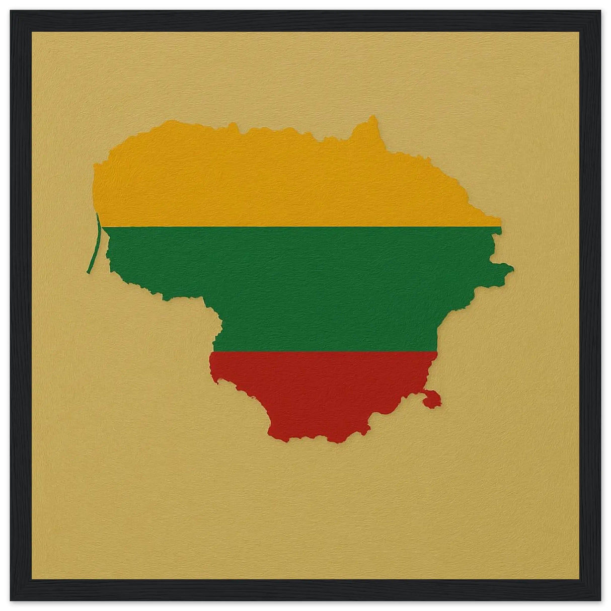 Cadre drapeau lituanie bois finition décorative élégante