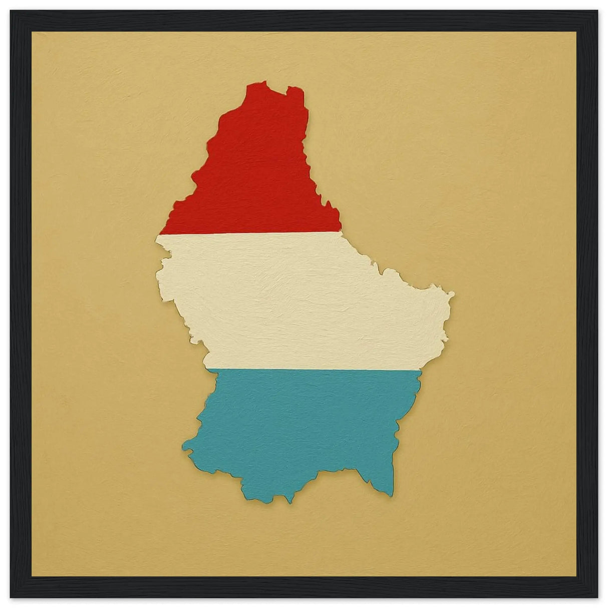 Cadre drapeau luxembourg en bois finition élégante