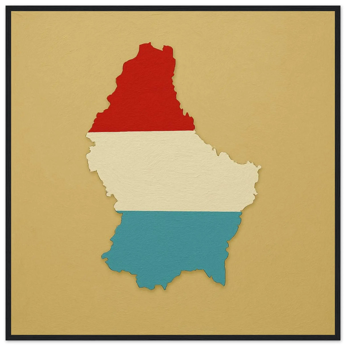 Cadre drapeau luxembourg en bois finition élégante