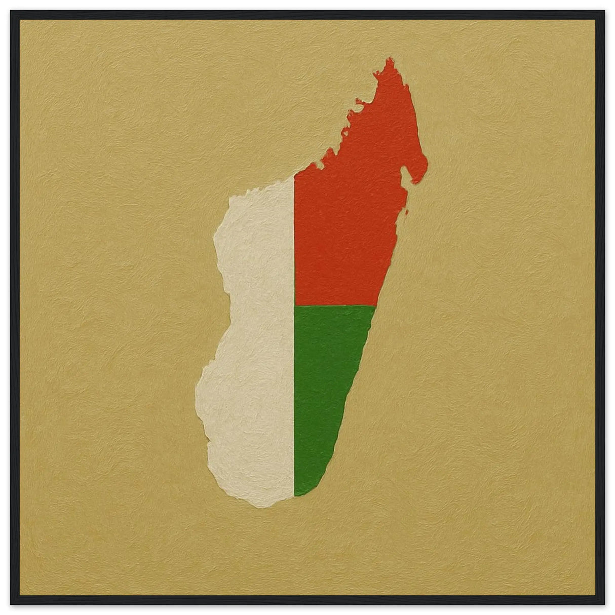 Cadre drapeau madagascar bois finition élégante décorative