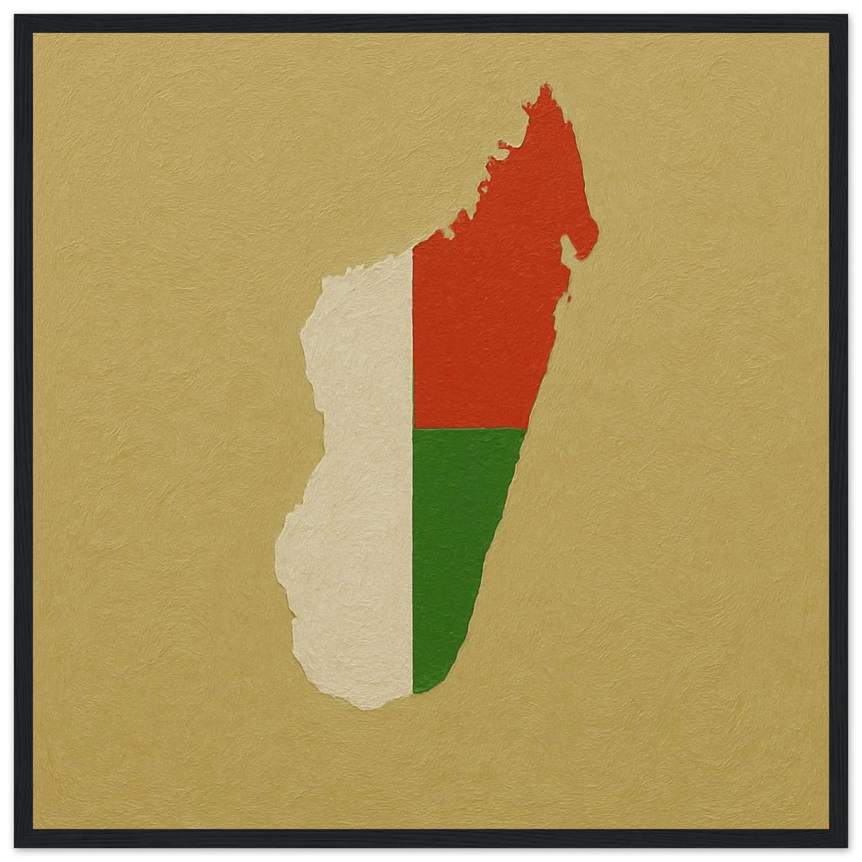 Cadre drapeau madagascar bois finition élégante décorative