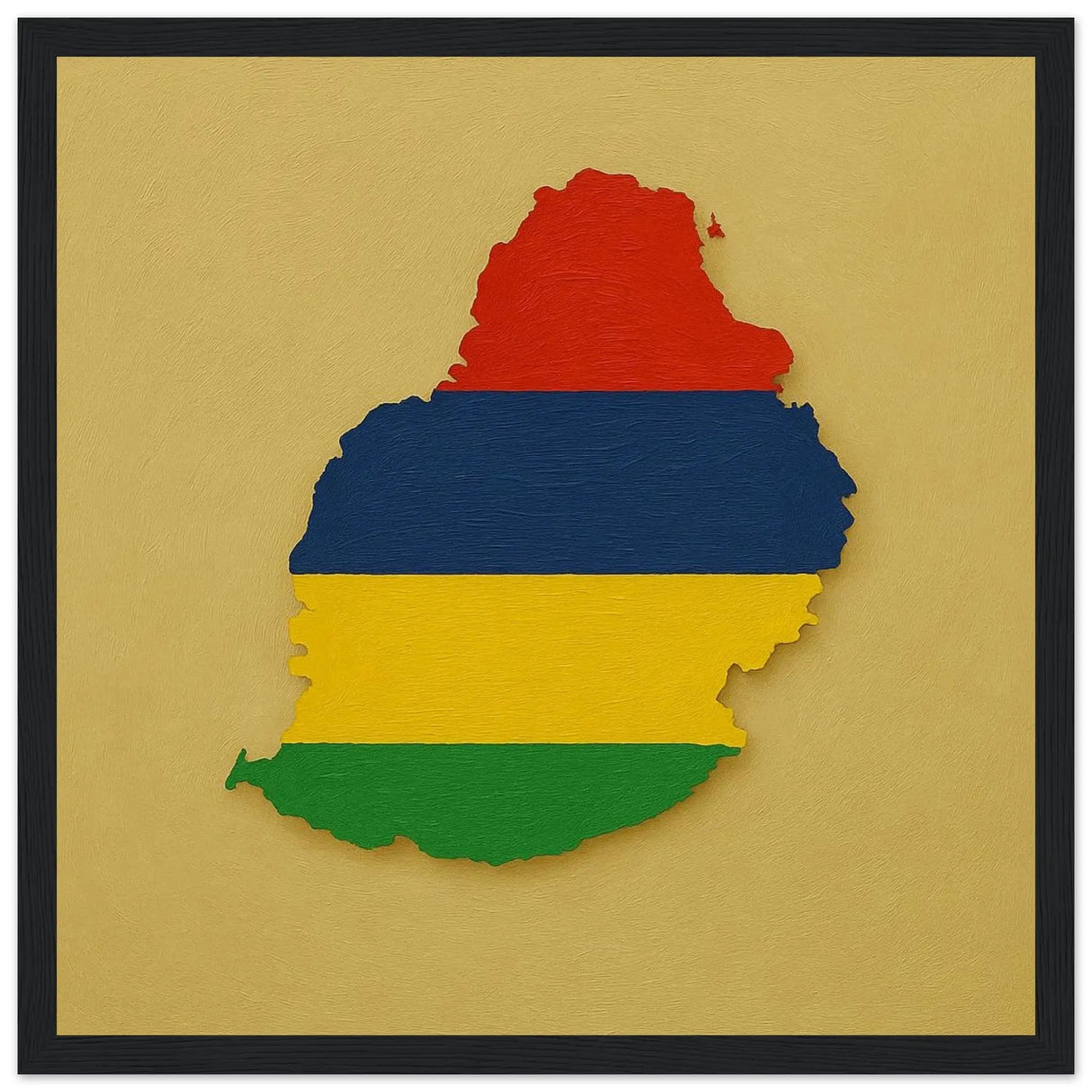 Cadre drapeau maurice affiche encadrée bois décoratif