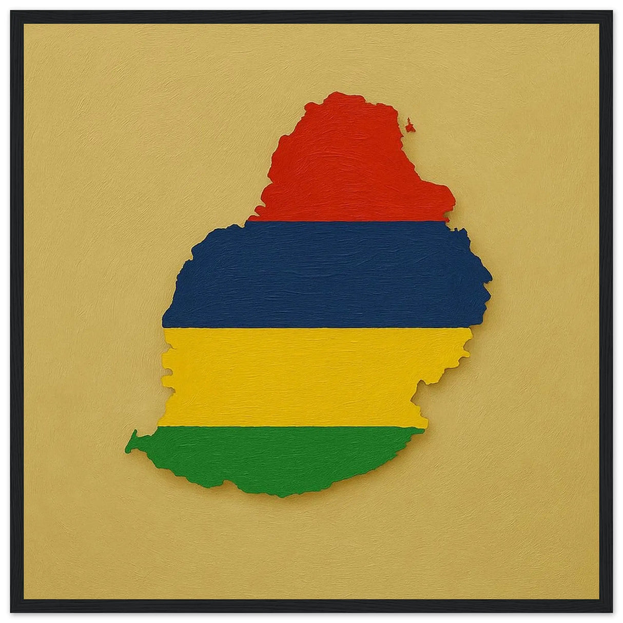 Cadre drapeau maurice affiche encadrée bois décoratif