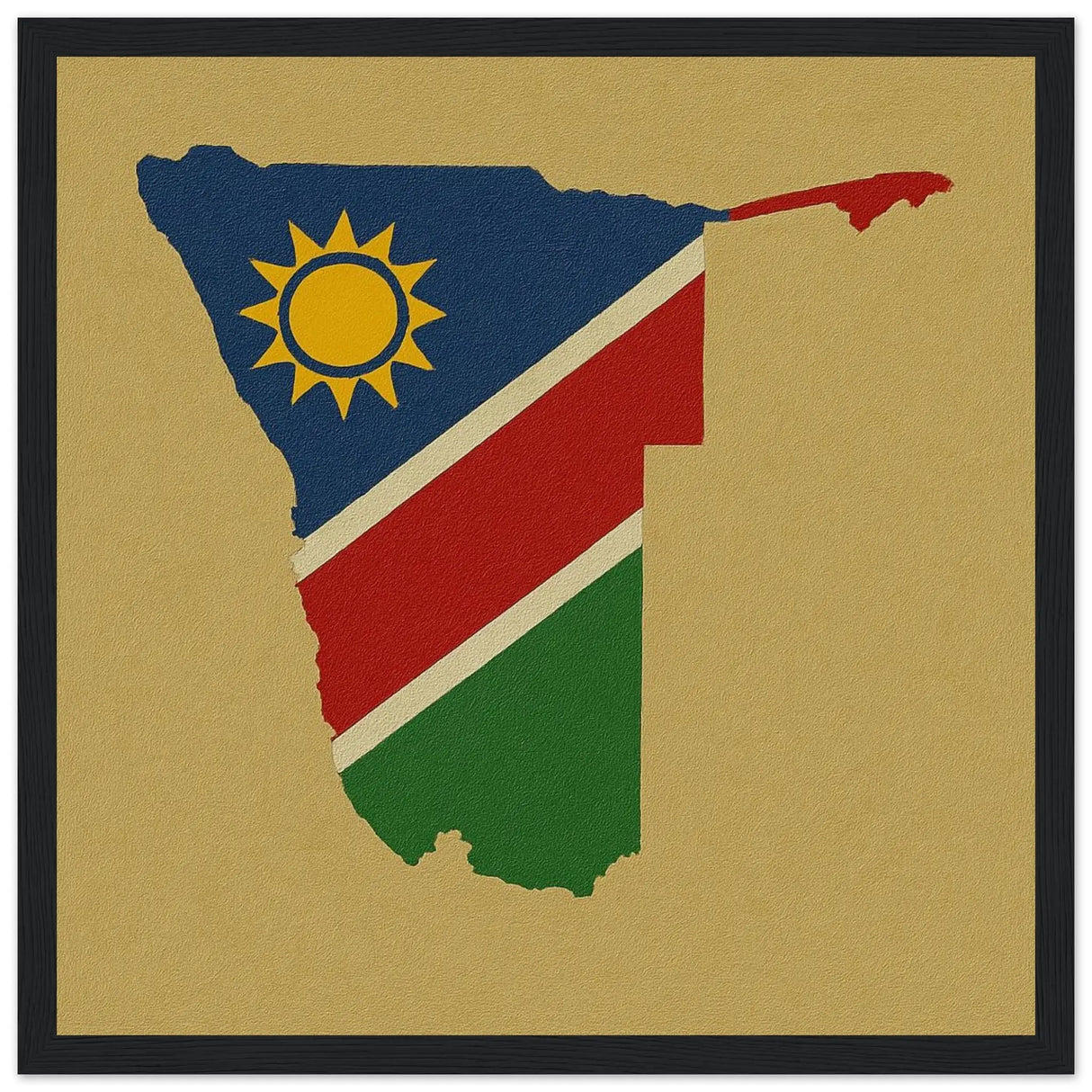 Cadre drapeau namibie en bois finition décorative