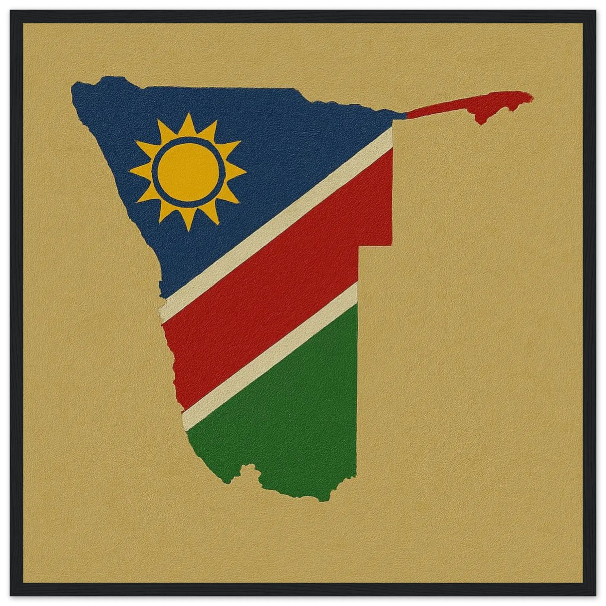 Cadre drapeau namibie en bois finition décorative