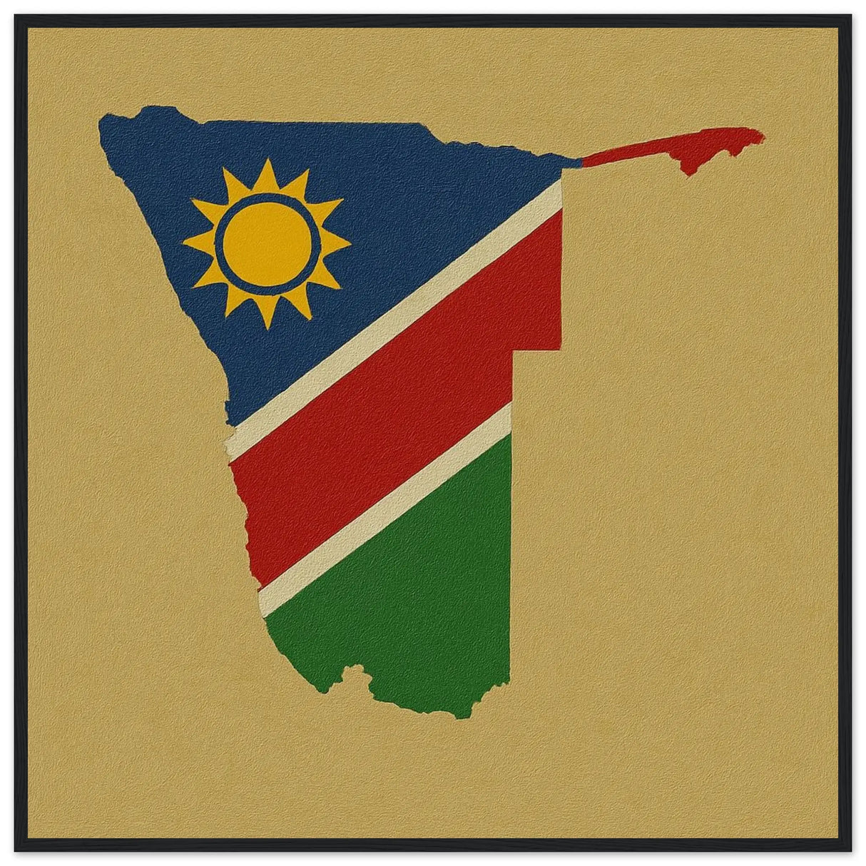 Cadre drapeau namibie en bois finition décorative