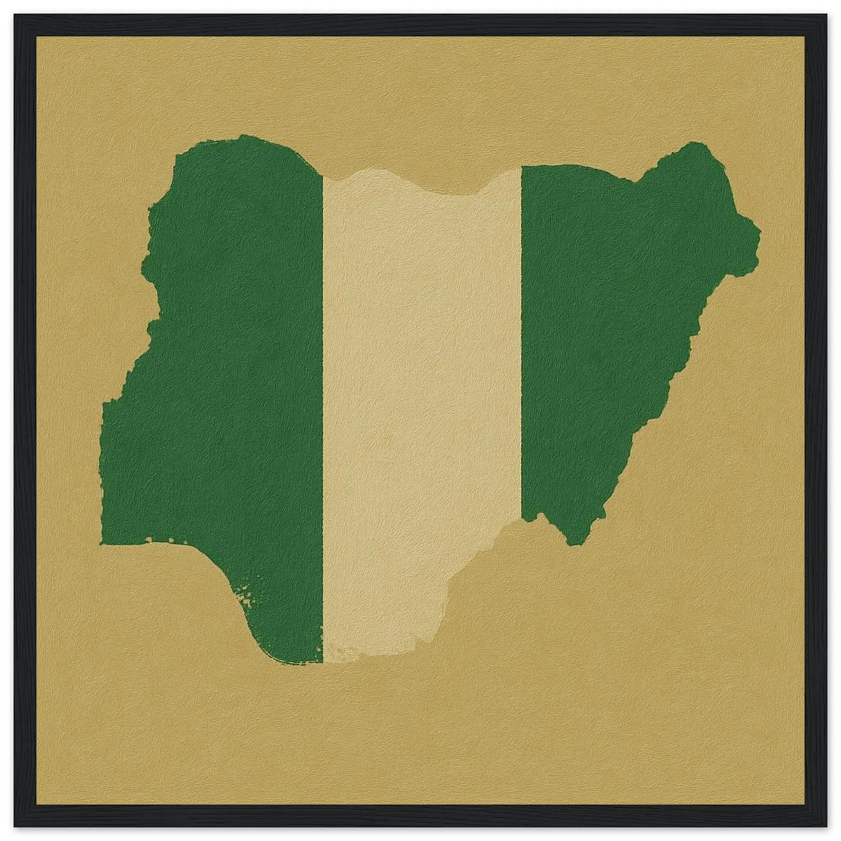 Cadre drapeau nigeria en bois affiche encadrée décorative