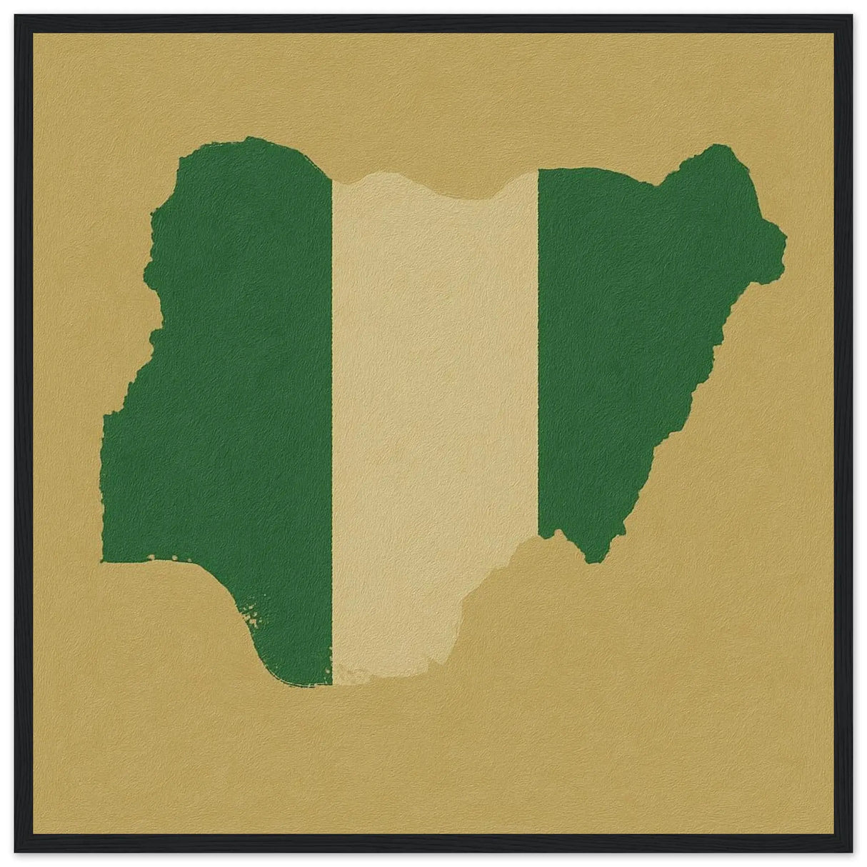 Cadre drapeau nigeria en bois affiche encadrée décorative