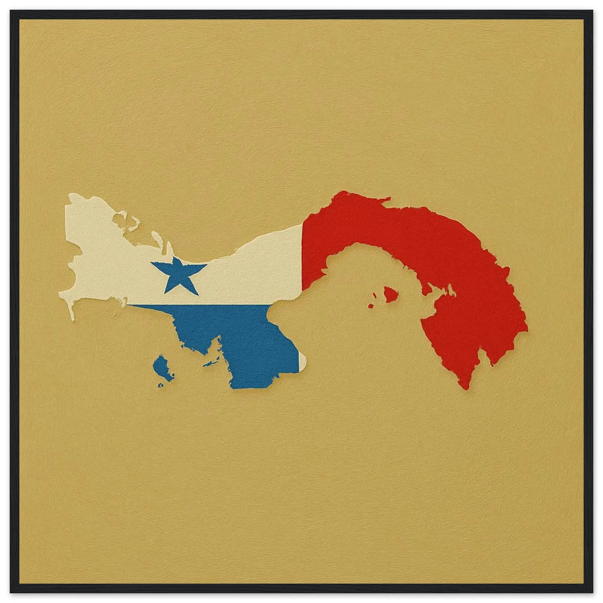 Cadre drapeau panama affiche encadrée bois décoratif