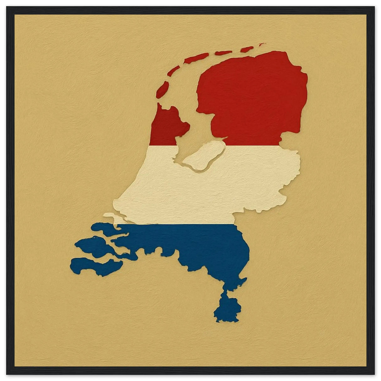 Cadre drapeau pays-bas en bois finition décorative