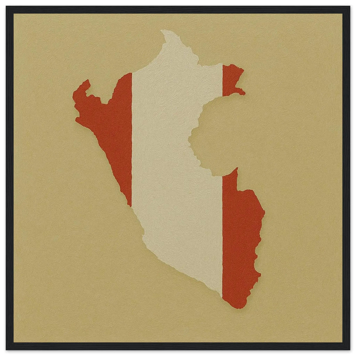 Cadre drapeau pérou en bois affiche encadrée décorative