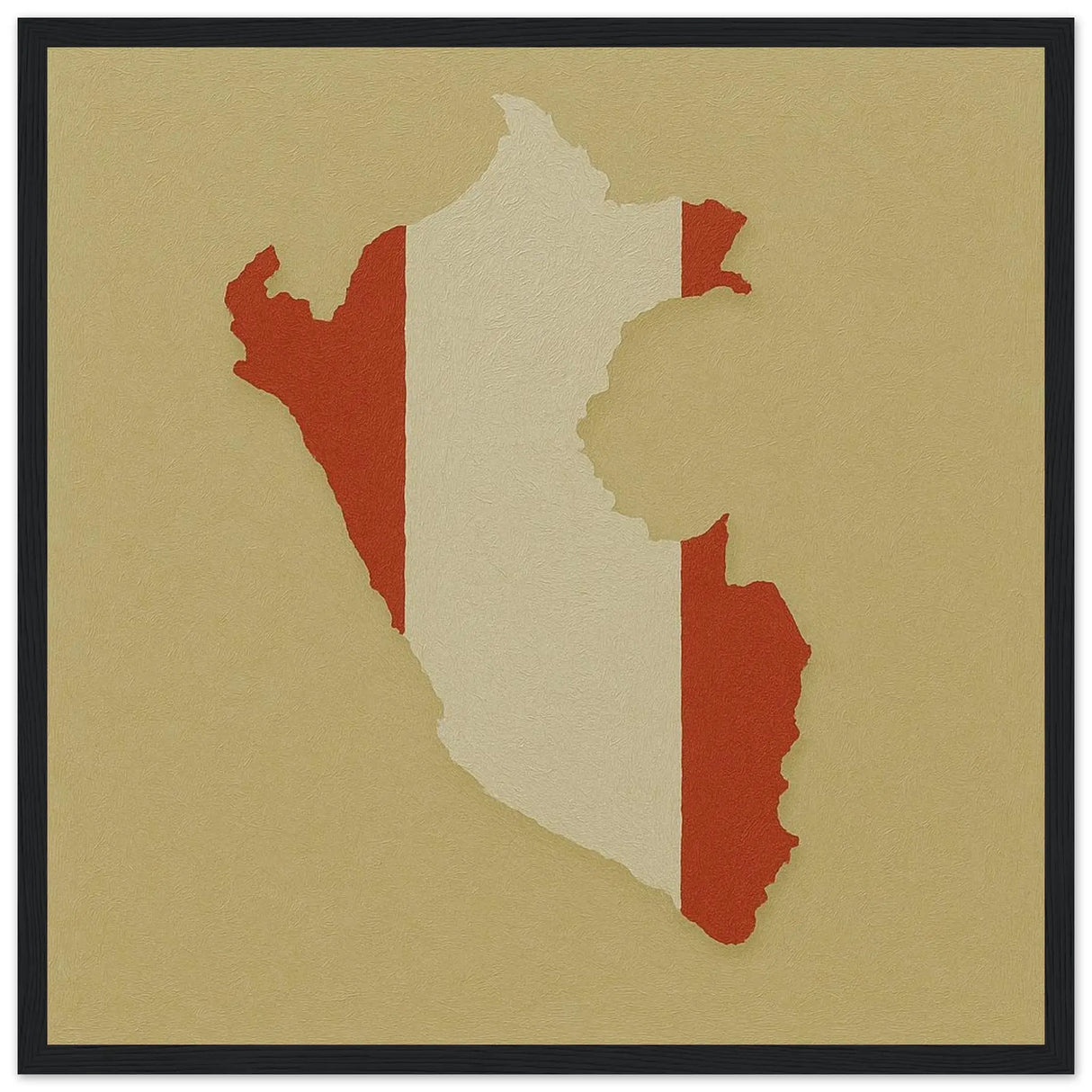 Cadre drapeau pérou en bois affiche encadrée décorative