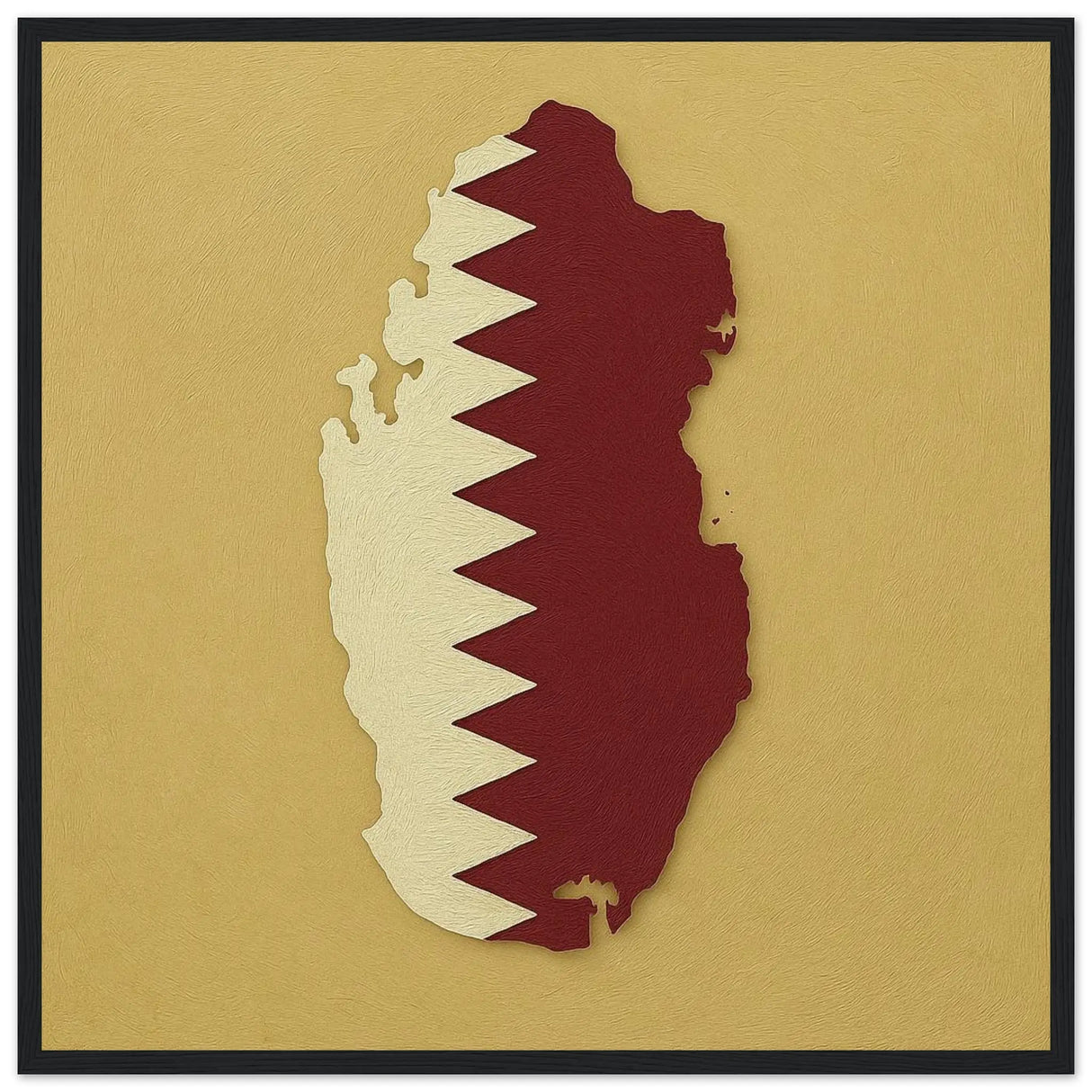 Cadre drapeau qatar affiche encadrée bois décoratif