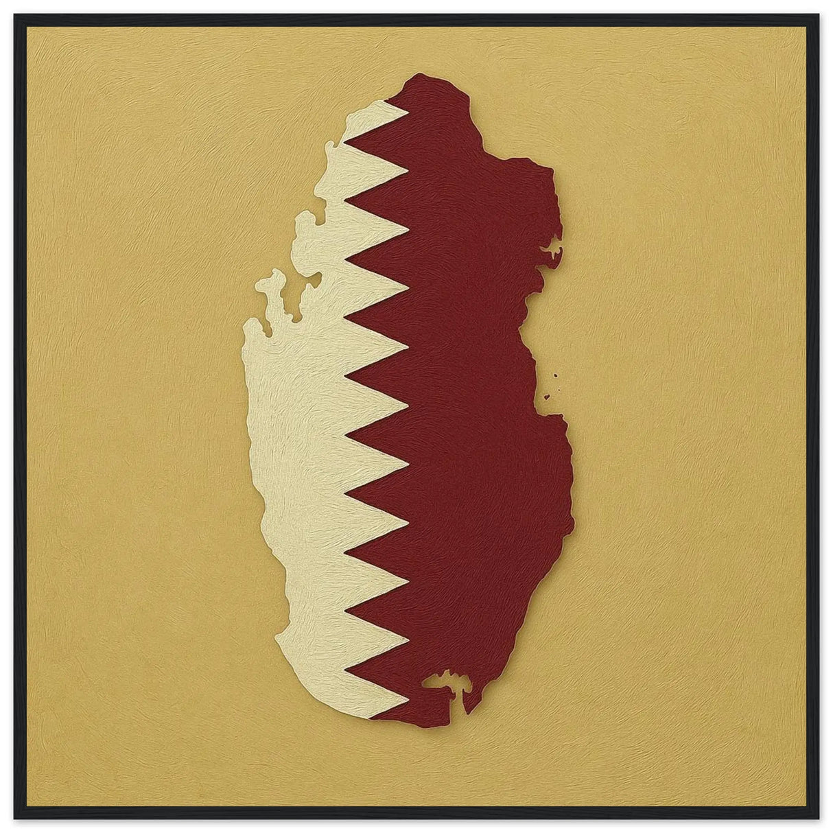 Cadre drapeau qatar affiche encadrée bois décoratif