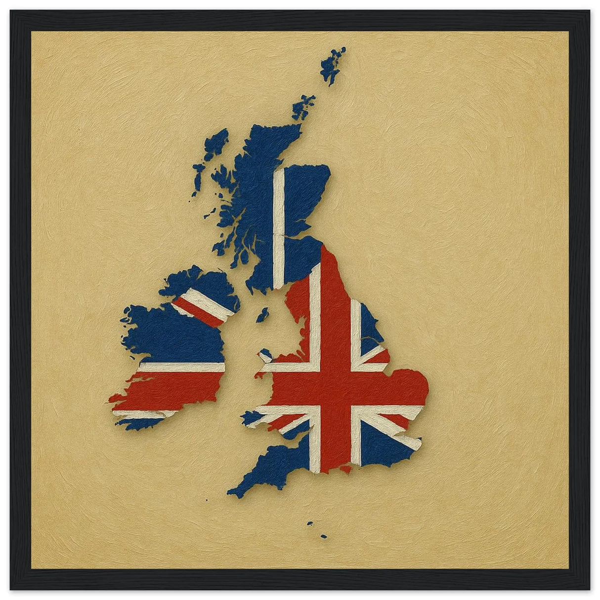 Cadre drapeau royaume-uni en bois finition décorative