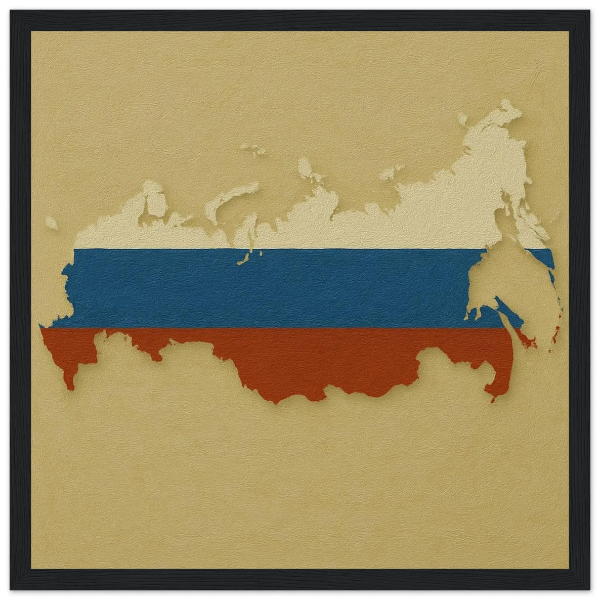 Cadre drapeau russie en bois affiche encadrée décorative