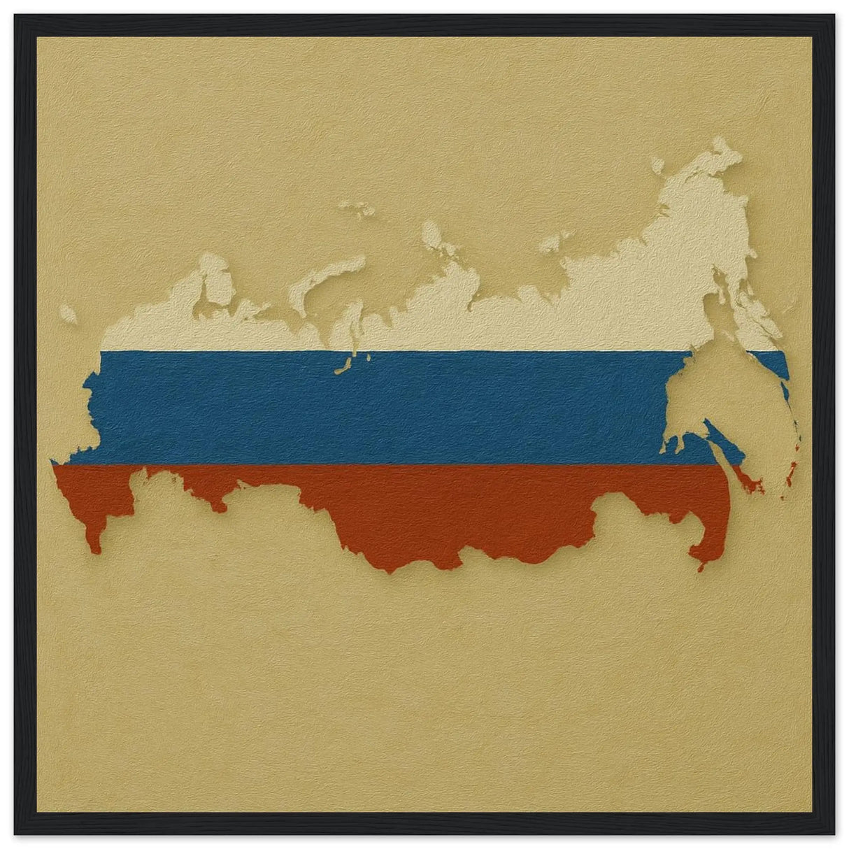 Cadre drapeau russie en bois affiche encadrée décorative