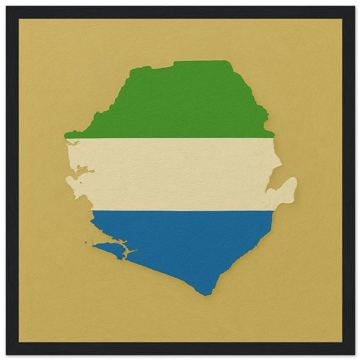 Cadre drapeau sierra leone en bois finition élégante