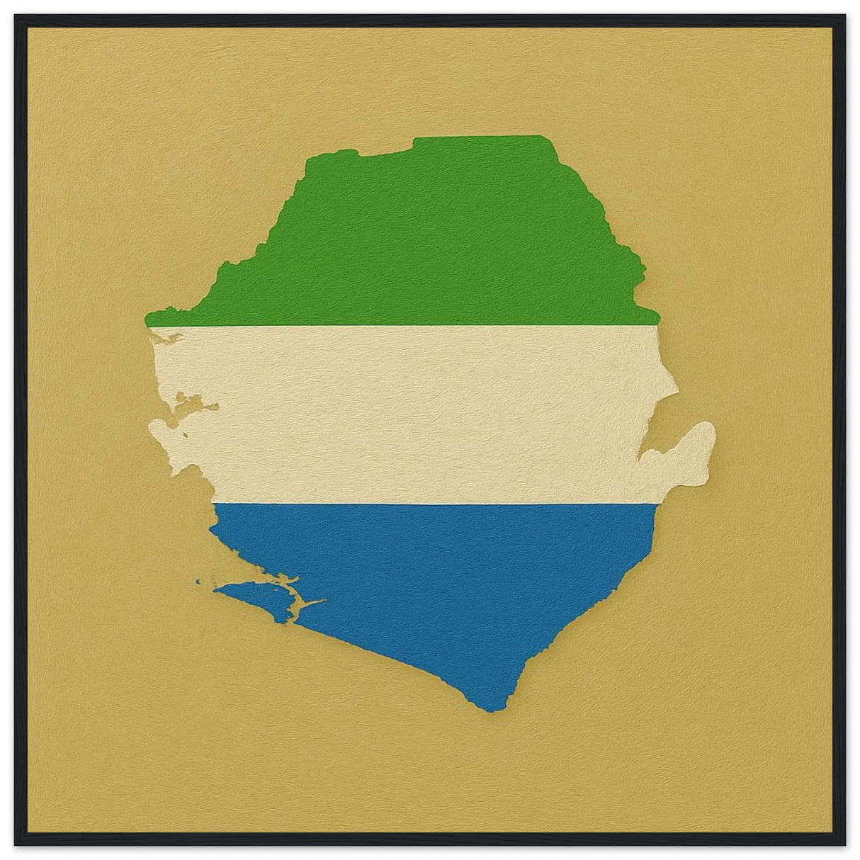 Cadre drapeau sierra leone en bois finition élégante