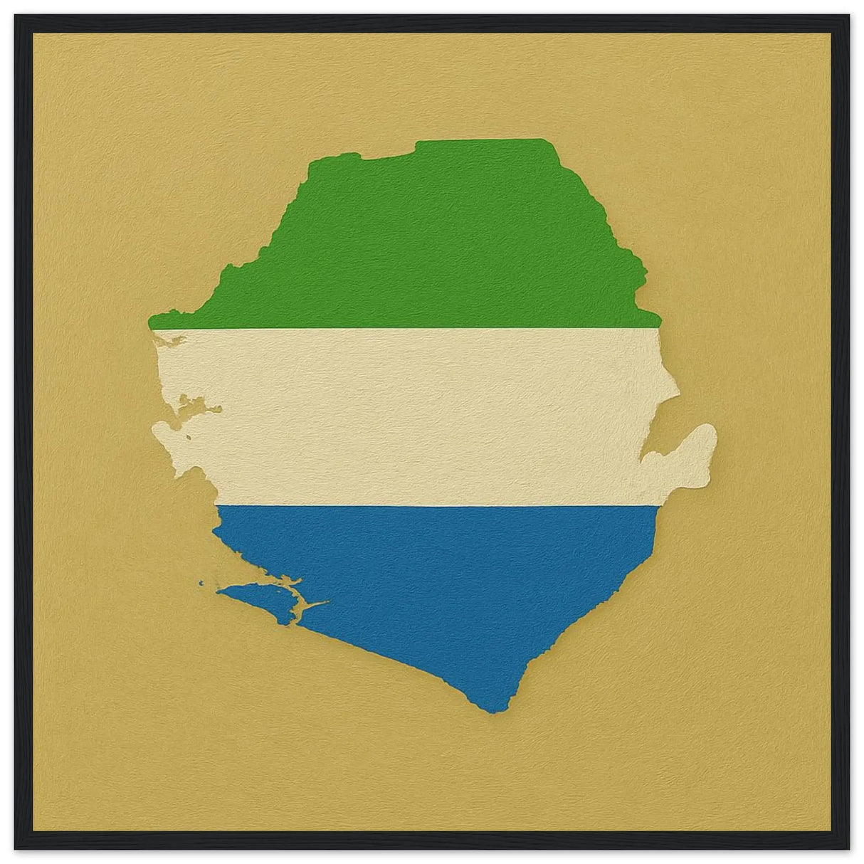 Cadre drapeau sierra leone en bois finition élégante