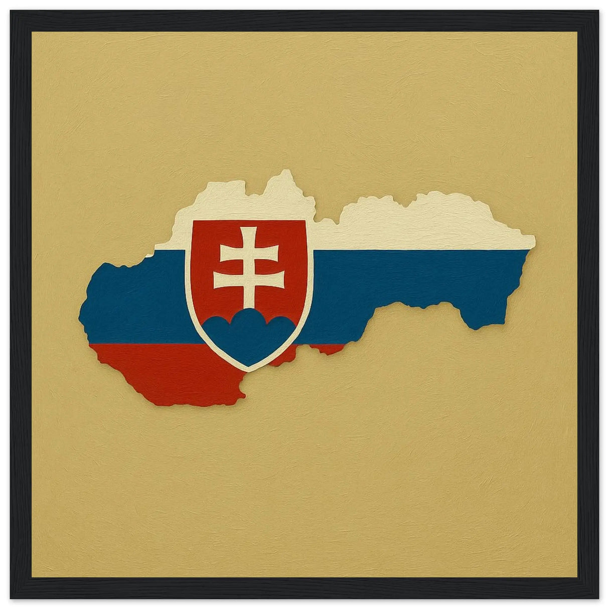 Cadre drapeau slovaquie affiche encadrée bois décoratif