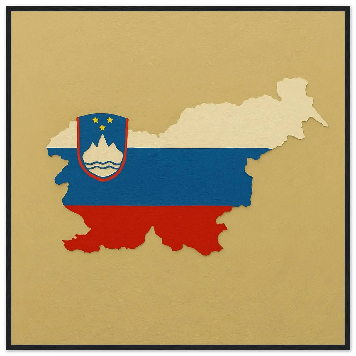 Cadre drapeau slovénie en bois finition décorative