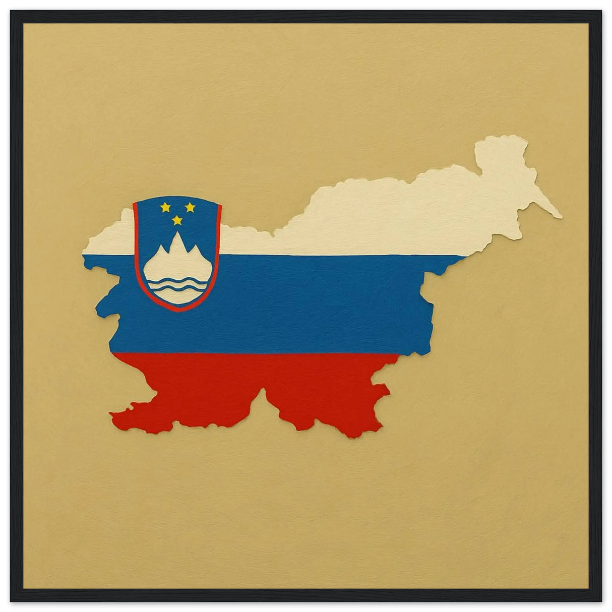 Cadre drapeau slovénie en bois finition décorative