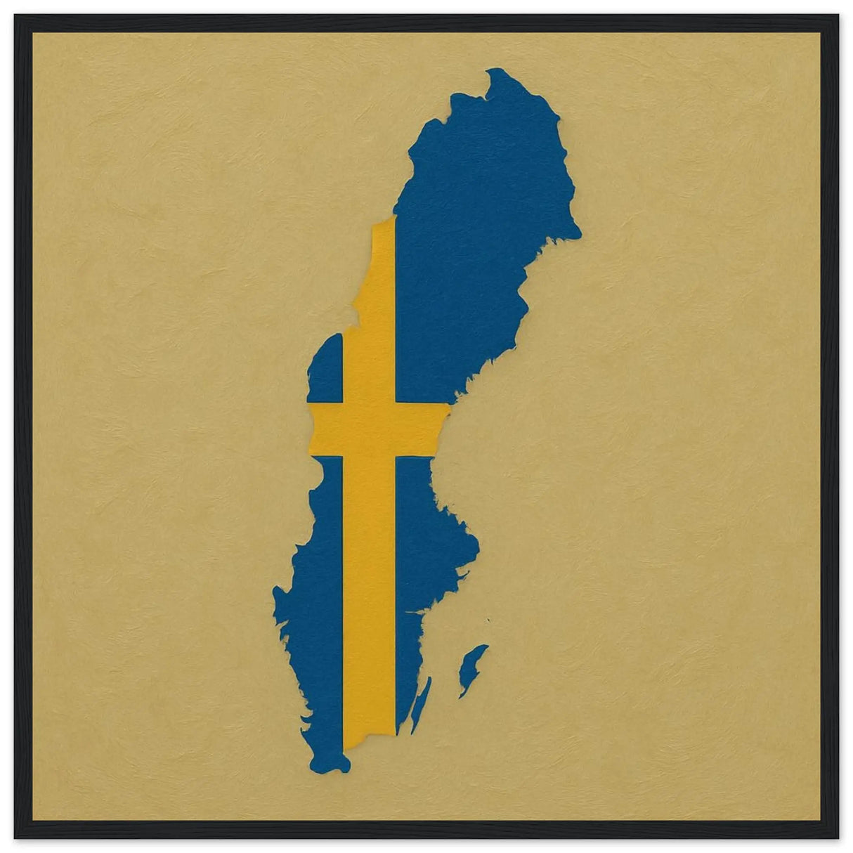 Cadre drapeau suède en bois finition élégante décoration