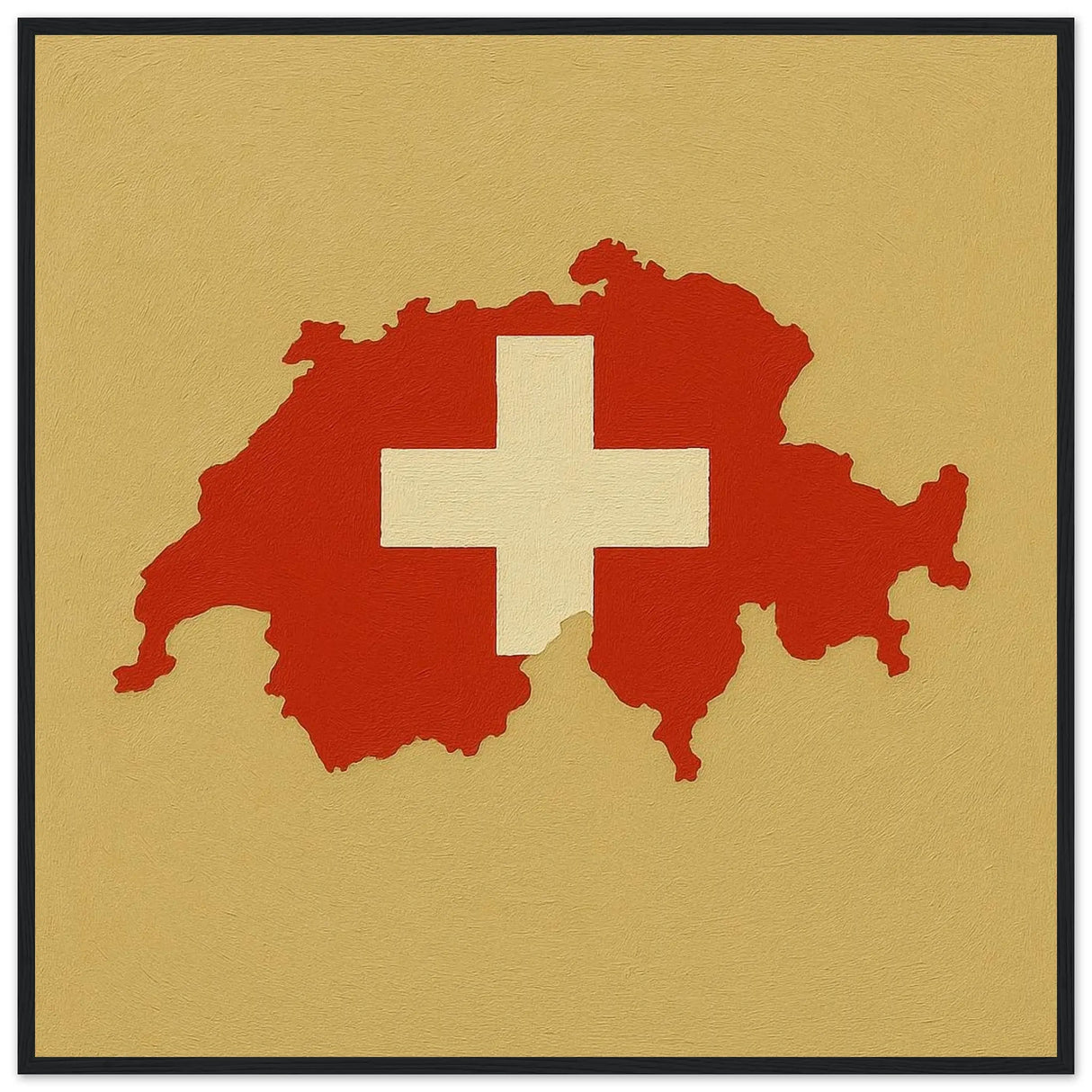 Cadre drapeau suisse en bois affiche encadrée décorative